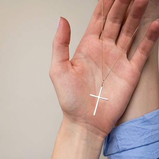 Золотой крестик без распятия п03122 2