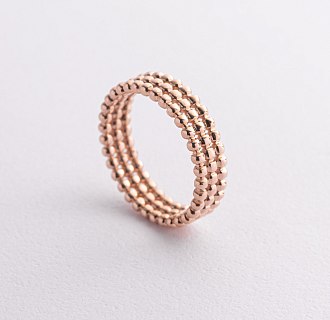 Кольцо "Рейчел" с шариками (красное золото) mini К08295 №2