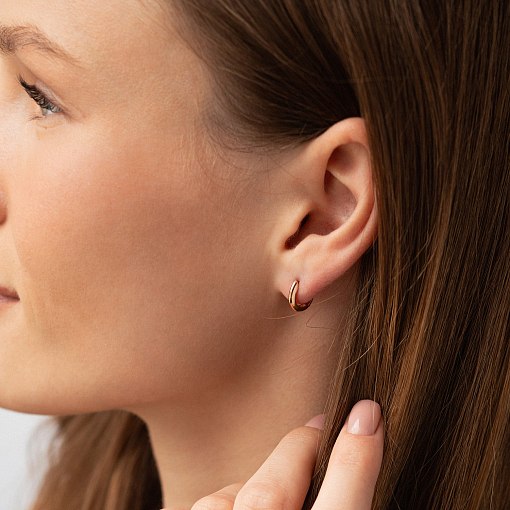 Серьги - кольца "Maya" в красном золоте с09185 2