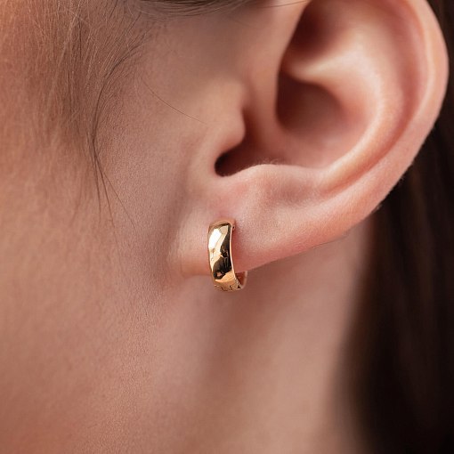 Серьги - кольца в желтом золоте с08378 6