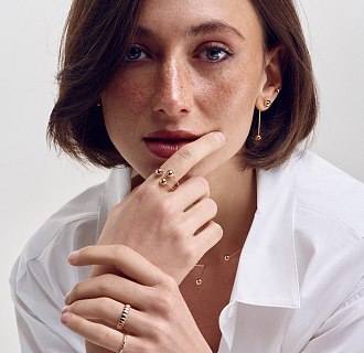 Серьга - каффа в червоному золоті с07911 №6