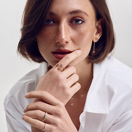 Серьга - каффа в красном золоте с07911 6