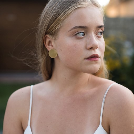 Серьги "Большие кометы" в желтом золоте с06324 5