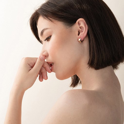 Серьги "Риск" в желтом золоте с06953 5