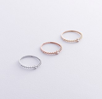 Кольцо "Stephanie" с фианитом (белое золото) к07971 №7