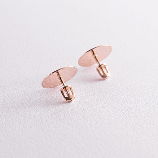 Серьги - пусеты "Теона" в красном золоте с07799 9