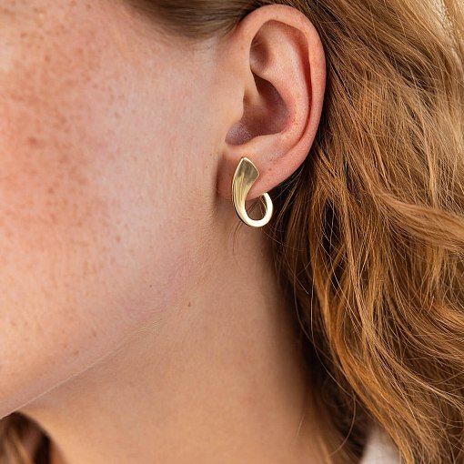 Серьги "Шарлотта" в желтом золоте с08008 2