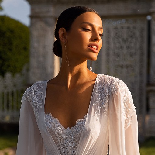 Золотые серьги "Круговорот на цепочке" с07510 13