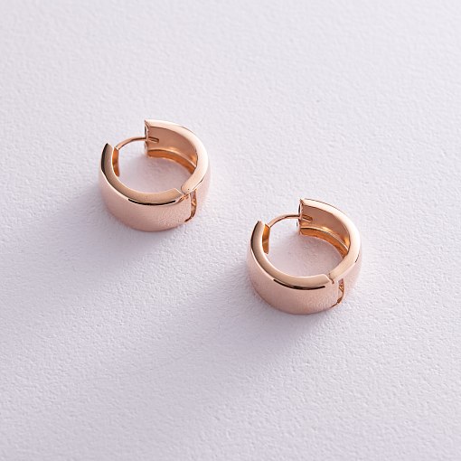 Серьги - кольца в красном золоте с08181 4