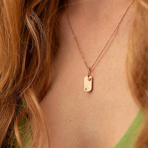 Кулон "Сердечко" для гравировки (красное золото) п03243 4