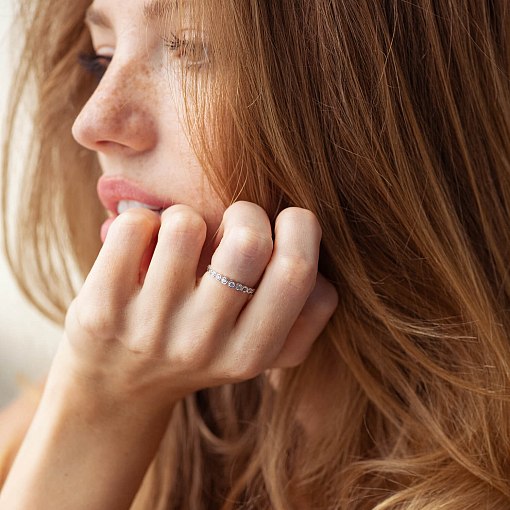 Золота каблучка з фіанітами к07536 4