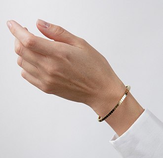 Жесткий браслет "Kylie" в желтом золоте б05827 №4