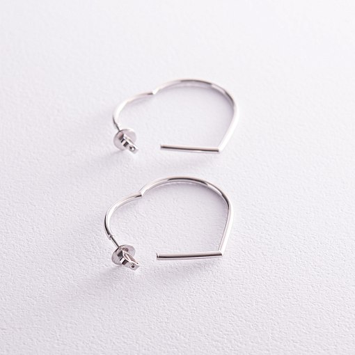 Золотые серьги - пусеты "Сердечки" с07981 2