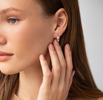 Серьги - кольца в красном золоте с09212 №4