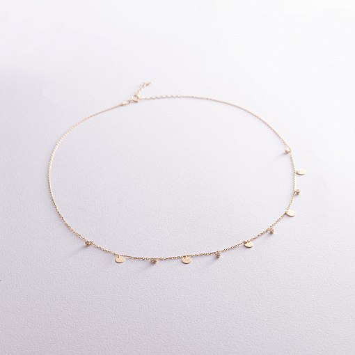 Колье "Монетки" в желтом золоте (фианиты) кол02233 2