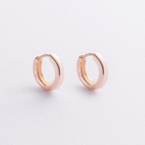 Серьги - кольца в красном золоте с09253