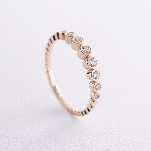 Золота каблучка з фіанітами к05713