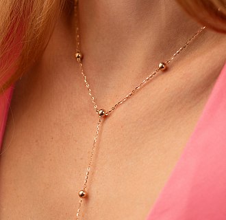 Колье 2 в 1 "Шарики" в красном золоте кол02572 №4