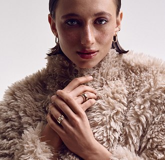 Широкое золотое кольцо "Christina" к08184 №11