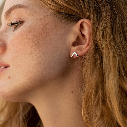 Золотые серьги - пусеты "Акцент" с07519 2