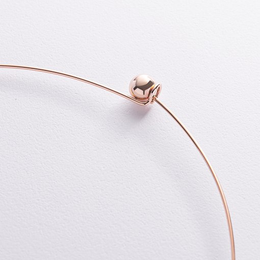 Колье - чокер "Adele" (красное золото) с шариком кол02543 4