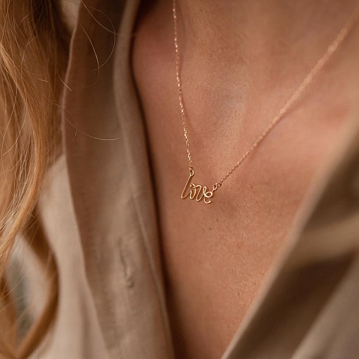 Колье "Love" в красном золоте кол02265 2