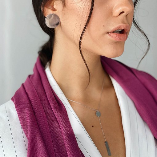 Серьги "Большие кометы" в белом золоте с06677 6