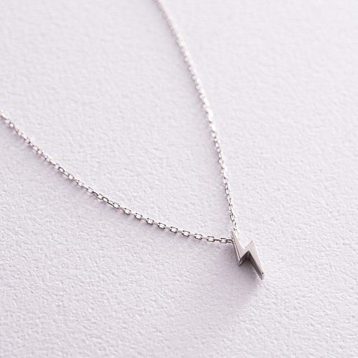 Колье "Молния" в белом золоте кол02287 5