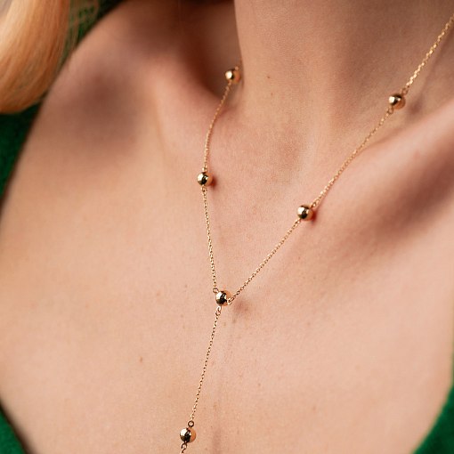 Колье "Шарики" в желтом золоте кол02507 4