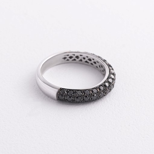 Золотое кольцо с черными бриллиантами кб0245sth 3