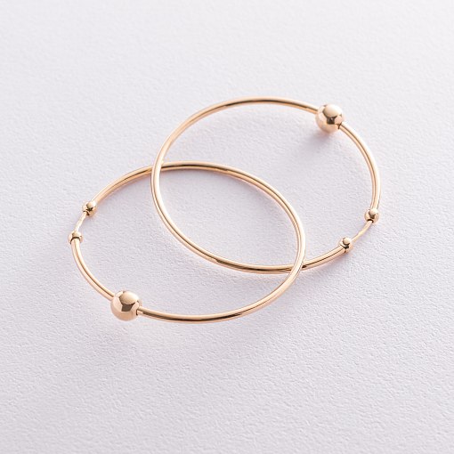 Серьги - кольца "Гармония" в желтом золоте с07326 3