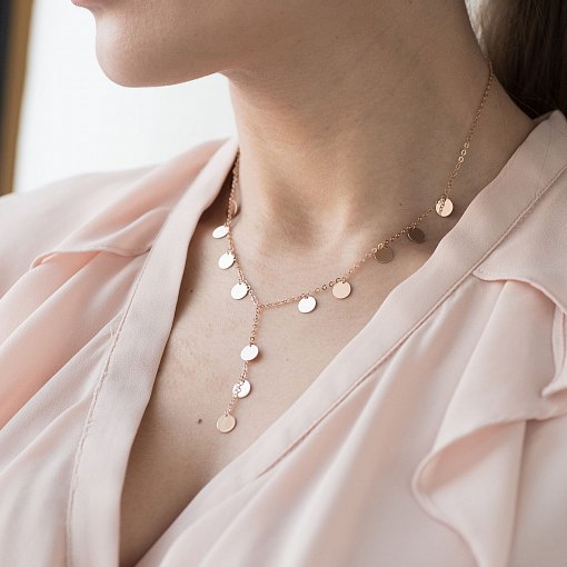 Кольє Монетки в червоному золоті кол01549 3