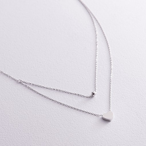 Двойное золотое колье "Шар и сердечко" кол02279 7