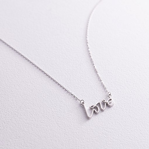 Колье "Love" в белом золоте кол02266 8