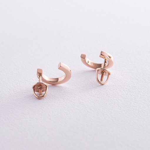 Серьги - пусеты "Мэрилин" в красном золоте с08176 9