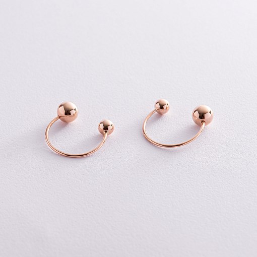 Серьги "Хельга" с шариками (красное золото) с08234 8