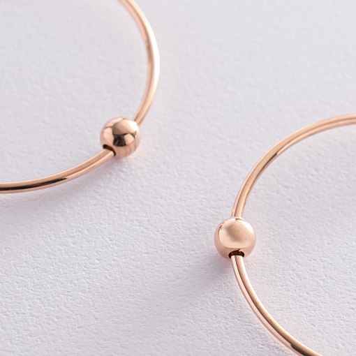 Серьги - кольца "Гармония" в красном золоте с07340 4