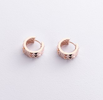 Серьги - кольца "Monika" в красном золоте с09007 №3