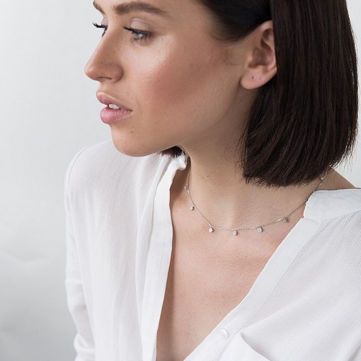 Кольє Весна в білому золоті кол01397 3