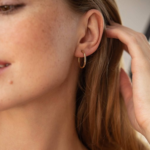 Серьги - кольца в желтом золоте с08488 5