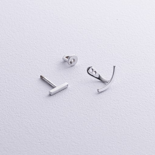 Золотые серьги - джекеты "Эмили" с08863 5