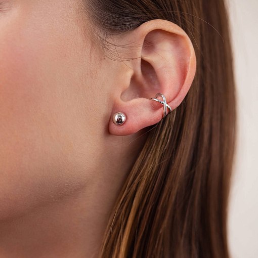 Серьга - каффа из белого золота с06379 12