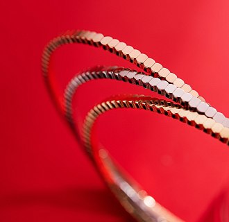 Жесткий браслет "Kylie" в желтом золоте б05543 №7