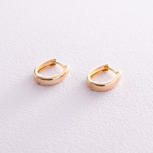 Серьги - кольца в желтом золоте (овальные) с08107 3