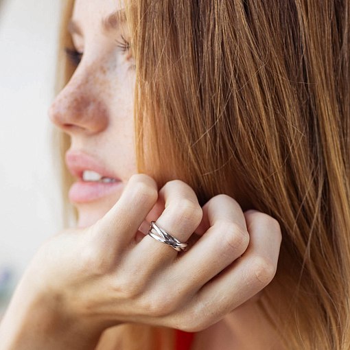 Золотое кольцо "Круговорот" (тройное) к07642 10