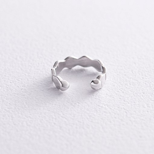 Серьга - каффа "Грани" в белом золоте с08163 3