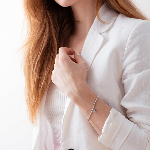 Золотой браслет Признание в белом золоте б03107 7