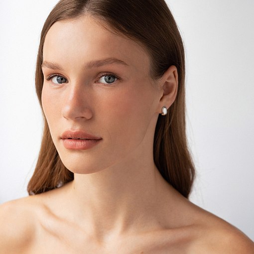 Серьги - пусеты "Polly" в белом золоте с09182 2