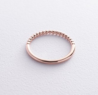Шариковое кольцо "Одри" в красном золоте к07596 №4
