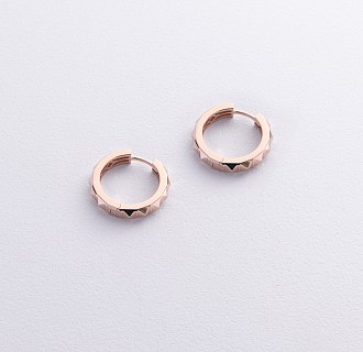 Серьги - кольца "Eloise" в красном золоте с09025 №4